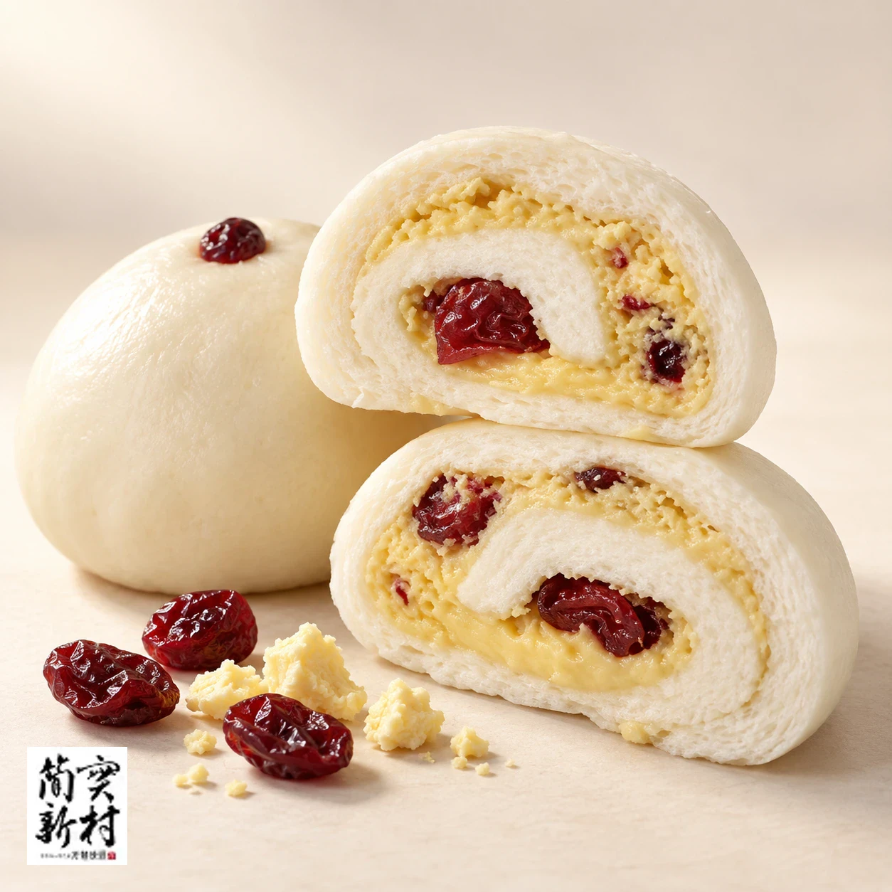 簡實新村 牛奶蔓越莓奶酥 Cranberry & Creamy Milk Butter-Filled Milk Mantou